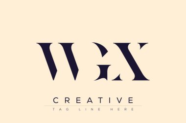WGX soyut harf logosu tasarımı. Bu logo üç soyut harf tarafından tasarlanmıştır..