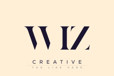 WIZ soyut harf logosu tasarımı. Bu logo üç soyut harf tarafından tasarlanmıştır..