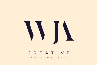 WJA soyut harf logosu tasarımı. Bu logo üç soyut harf tarafından tasarlanmıştır..