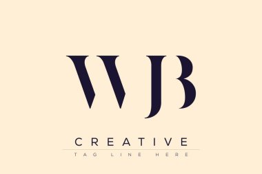 WJB soyut harf logosu tasarımı. Bu logo üç soyut harf tarafından tasarlanmıştır..