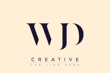 WJD soyut harf logosu tasarımı. Bu logo üç soyut harf tarafından tasarlanmıştır..