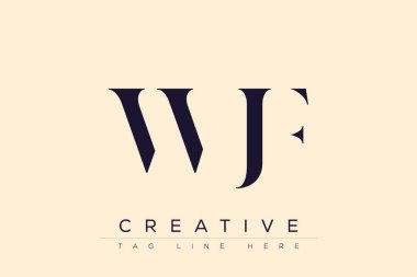 WJF soyut harf logosu tasarımı. Bu logo üç soyut harf tarafından tasarlanmıştır..