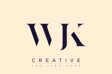 WJK soyut harf logosu tasarımı. Bu logo üç soyut harf tarafından tasarlanmıştır..