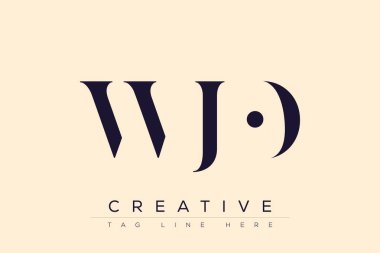 WJO soyut harf logosu tasarımı. Bu logo üç soyut harf tarafından tasarlanmıştır..