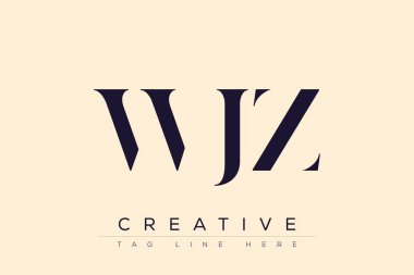 WJZ soyut harf logosu tasarımı. Bu logo üç soyut harf tarafından tasarlanmıştır..