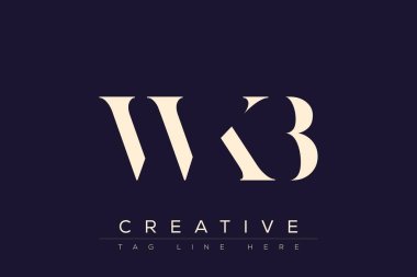 WKB soyut harf logo tasarımı. Bu logo üç soyut harf tarafından tasarlanmıştır..