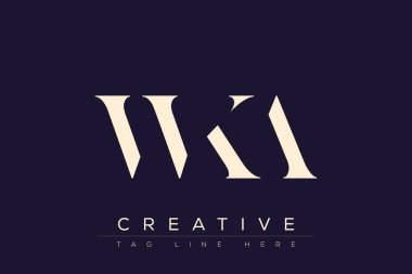 WKA soyut harf logosu tasarımı. Bu logo üç soyut harf tarafından tasarlanmıştır..