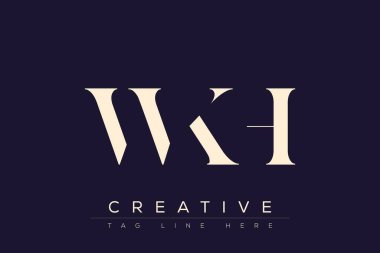 WKH soyut harf logosu tasarımı. Bu logo üç soyut harf tarafından tasarlanmıştır..