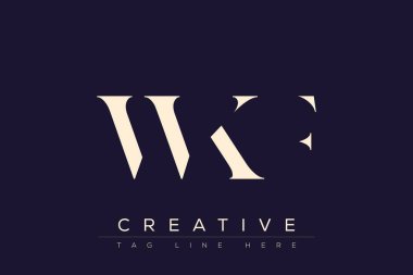 WKF soyut harf logosu tasarımı. Bu logo üç soyut harf tarafından tasarlanmıştır..