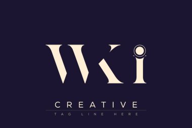 WKI soyut harf logosu tasarımı. Bu logo üç soyut harf tarafından tasarlanmıştır..
