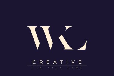 WKL soyut harf logosu tasarımı. Bu logo üç soyut harf tarafından tasarlanmıştır..