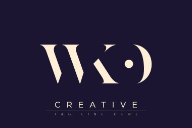 WKO soyut harf logosu tasarımı. Bu logo üç soyut harf tarafından tasarlanmıştır..