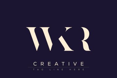 WKR soyut harf logosu tasarımı. Bu logo üç soyut harf tarafından tasarlanmıştır..