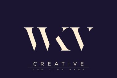 WKV soyut harf logosu tasarımı. Bu logo üç soyut harf tarafından tasarlanmıştır..