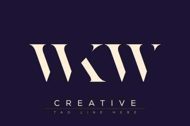 WKW soyut harf logosu tasarımı. Bu logo üç soyut harf tarafından tasarlanmıştır..