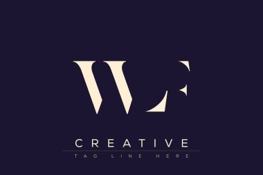 WLF soyut harf logosu tasarımı. Bu logo üç soyut harf tarafından tasarlanmıştır..