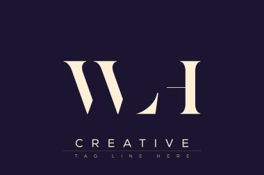 WLH soyut harf logosu tasarımı. Bu logo üç soyut harf tarafından tasarlanmıştır..