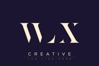 WLX soyut harf logosu tasarımı. Bu logo üç soyut harf tarafından tasarlanmıştır..