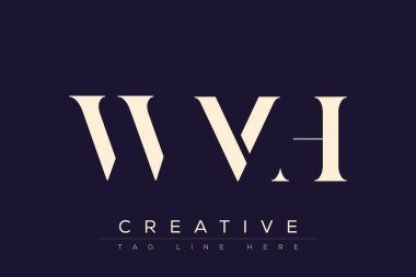 WMH soyut harf logosu tasarımı. Bu logo üç soyut harf tarafından tasarlanmıştır..