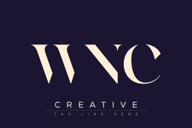 WNC soyut harf logosu tasarımı. Bu logo üç soyut harf tarafından tasarlanmıştır..