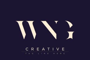 WNG soyut harf logosu tasarımı. Bu logo üç soyut harf tarafından tasarlanmıştır..