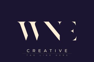 WNE soyut harf logosu tasarımı. Bu logo üç soyut harf tarafından tasarlanmıştır..