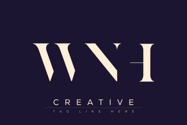 WNH soyut harf logosu tasarımı. Bu logo üç soyut harf tarafından tasarlanmıştır..
