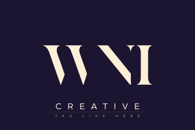 WNI soyut harf logosu tasarımı. Bu logo üç soyut harf tarafından tasarlanmıştır..