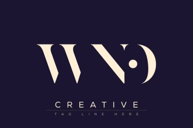 WNO soyut harf logosu tasarımı. Bu logo üç soyut harf tarafından tasarlanmıştır..