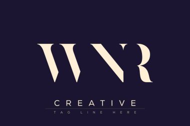 WNR soyut harf logosu tasarımı. Bu logo üç soyut harf tarafından tasarlanmıştır..