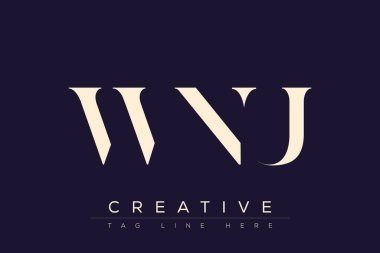 WNU soyut harf logosu tasarımı. Bu logo üç soyut harf tarafından tasarlanmıştır..