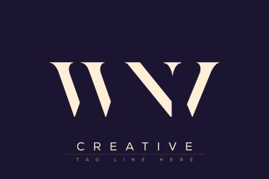 WNV soyut harf logosu tasarımı. Bu logo üç soyut harf tarafından tasarlanmıştır..