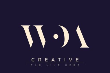 WOA soyut harf logosu tasarımı. Bu logo üç soyut harf tarafından tasarlanmıştır..