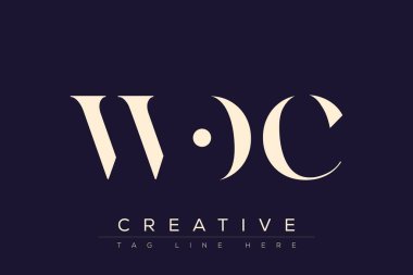 WOC soyut harf logosu tasarımı. Bu logo üç soyut harf tarafından tasarlanmıştır..