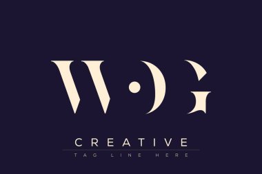 WOG soyut harf logosu tasarımı. Bu logo üç soyut harf tarafından tasarlanmıştır..
