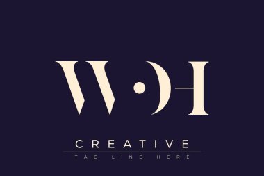 WOH soyut harf logosu tasarımı. Bu logo üç soyut harf tarafından tasarlanmıştır..