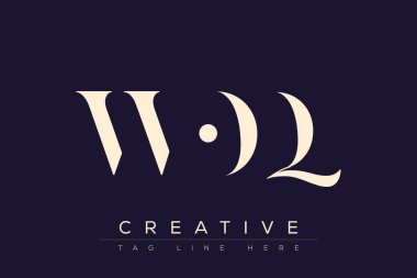 WOQ soyut harf logosu tasarımı. Bu logo üç soyut harf tarafından tasarlanmıştır..