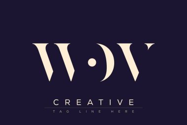 WOV soyut harf logosu tasarımı. Bu logo üç soyut harf tarafından tasarlanmıştır..