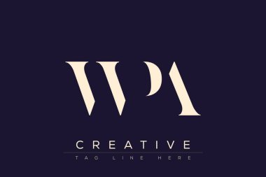 WPA soyut harf logosu tasarımı. Bu logo üç soyut harf tarafından tasarlanmıştır..