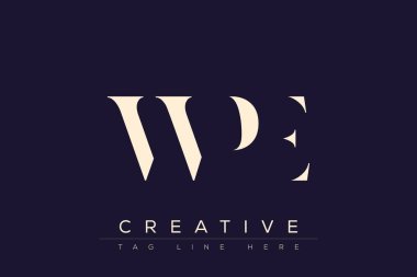 WPE soyut harf logosu tasarımı. Bu logo üç soyut harf tarafından tasarlanmıştır..