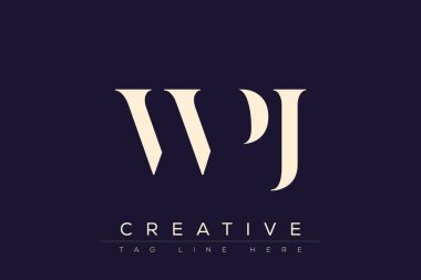 WPJ soyut harf logosu tasarımı. Bu logo üç soyut harf tarafından tasarlanmıştır..