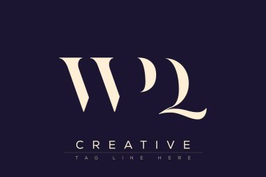 WPQ soyut harf logosu tasarımı. Bu logo üç soyut harf tarafından tasarlanmıştır..