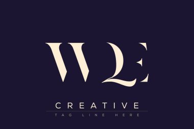 WQE soyut harf logosu tasarımı. Bu logo üç soyut harf tarafından tasarlanmıştır..