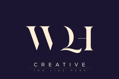 WQH soyut harf logosu tasarımı. Bu logo üç soyut harf tarafından tasarlanmıştır..