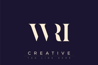 WRI soyut harf logosu tasarımı. Bu logo üç soyut harf tarafından tasarlanmıştır..