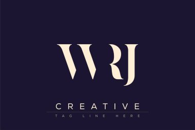 WRJ soyut harf logosu tasarımı. Bu logo üç soyut harf tarafından tasarlanmıştır..