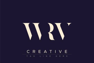 WRV soyut harf logosu tasarımı. Bu logo üç soyut harf tarafından tasarlanmıştır..