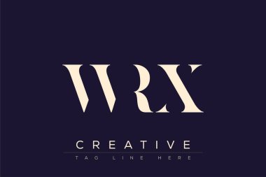 WRX soyut harf logosu tasarımı. Bu logo üç soyut harf tarafından tasarlanmıştır..