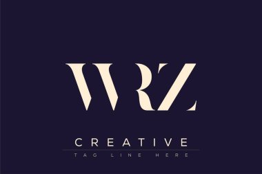 WRZ soyut harf logosu tasarımı. Bu logo üç soyut harf tarafından tasarlanmıştır..