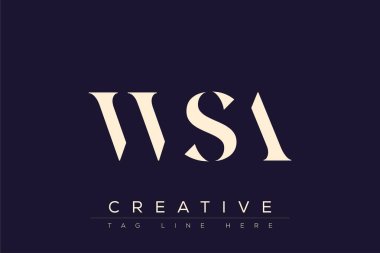 WSA soyut harf logosu tasarımı. Bu logo üç soyut harf tarafından tasarlanmıştır..
